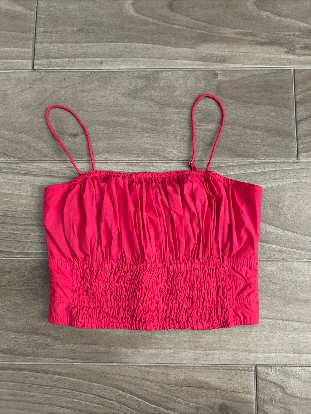 Abercrombie & Fitch Hot Pink Smocked Crop Tank Top The Trevor Project